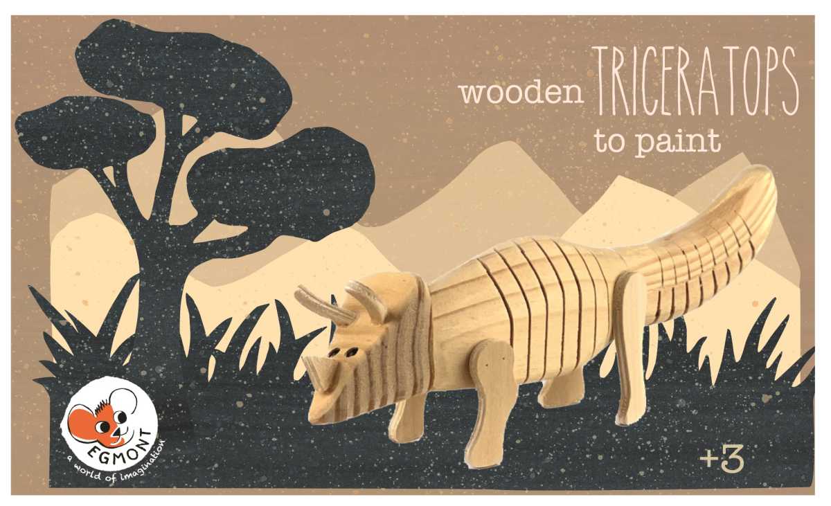 Triceratops aus Holz zum Bemalen